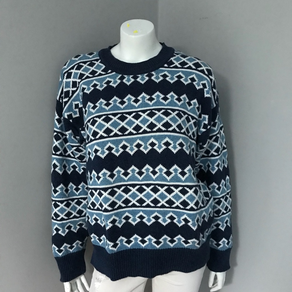 CLAIBORNE Crewneck Patterned Sweater